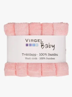 Virgel Vaskeklud Bambus 10-Pak, Lyserød/Hvid