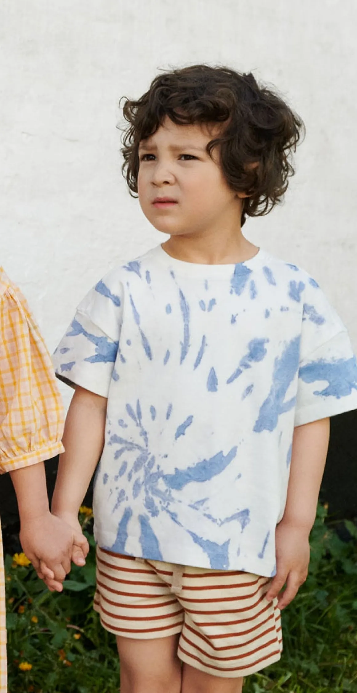Wheat Tommy T-shirt, Blue Tie Dye