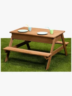Woodlii Picnicbord med Sandkasse + Låg, Brun