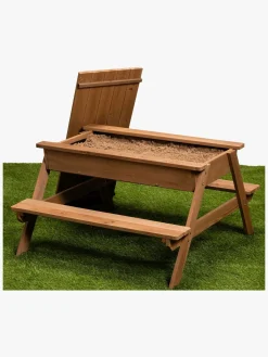 Woodlii Picnicbord med Sandkasse + Låg, Brun